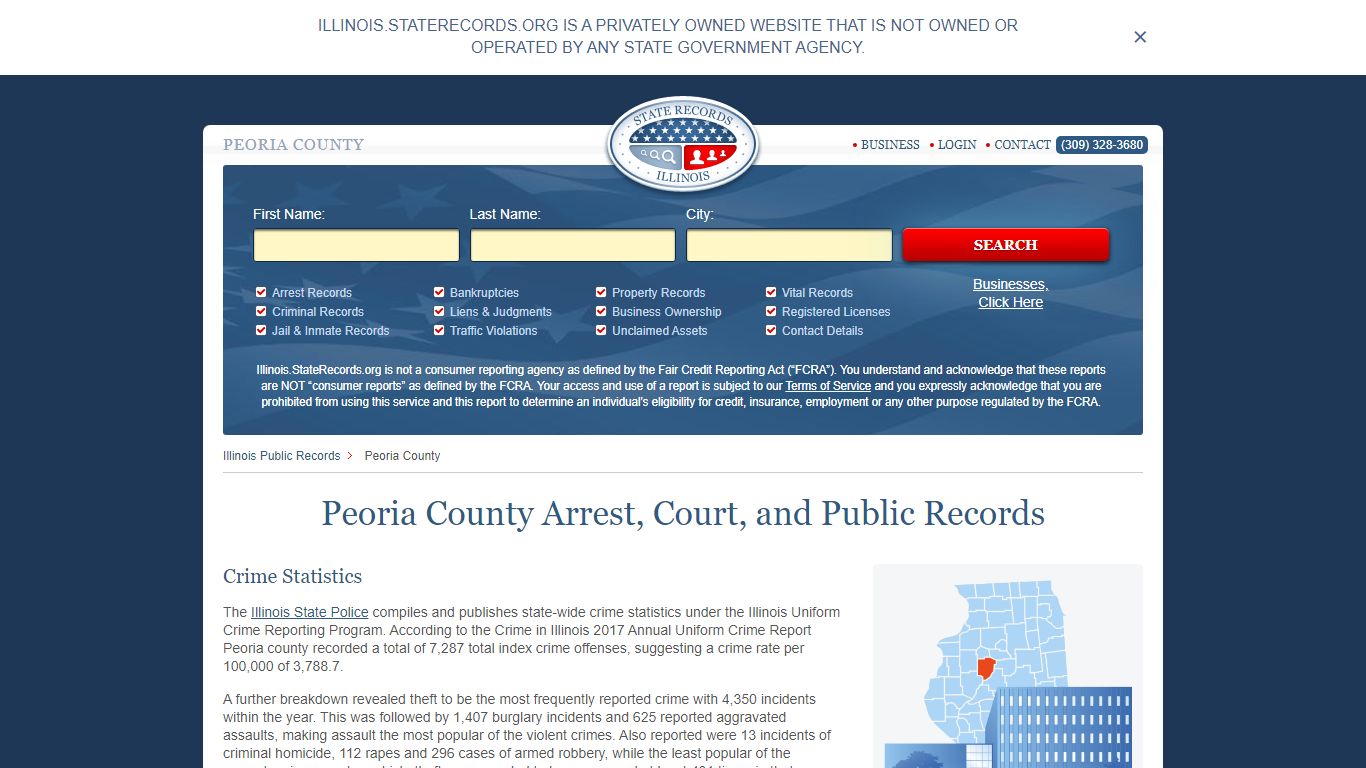 Peoria County Arrest, Court, and Public Records