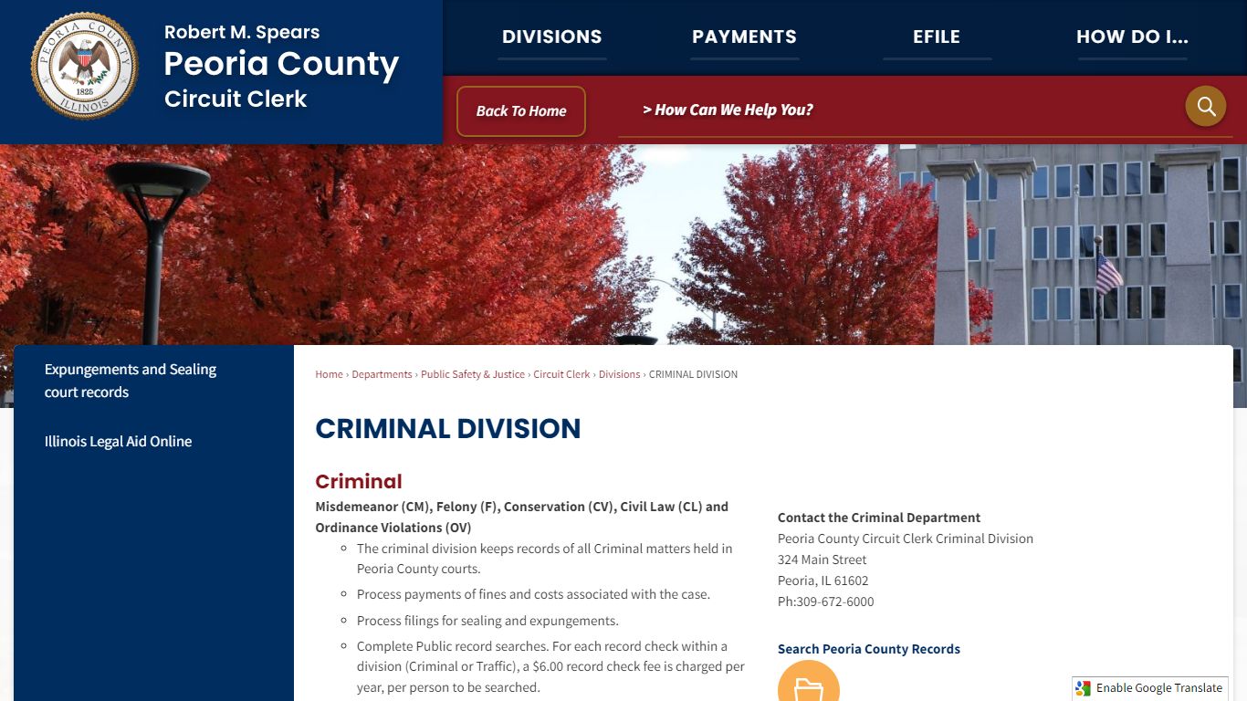 CRIMINAL DIVISION | Peoria County, IL
